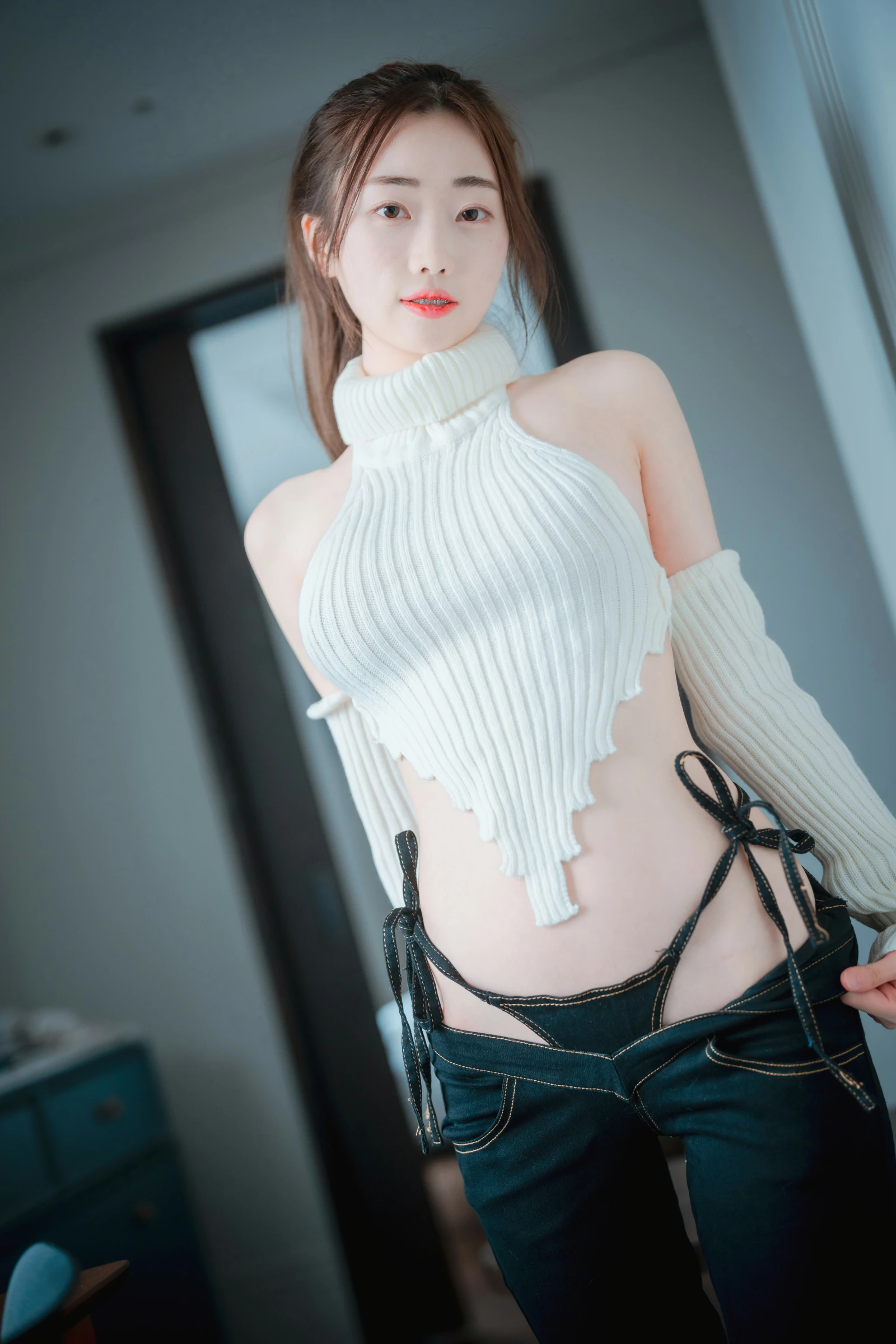 [DJAWA] Jiwon – Knit  Denim 日韩写真-第85张
