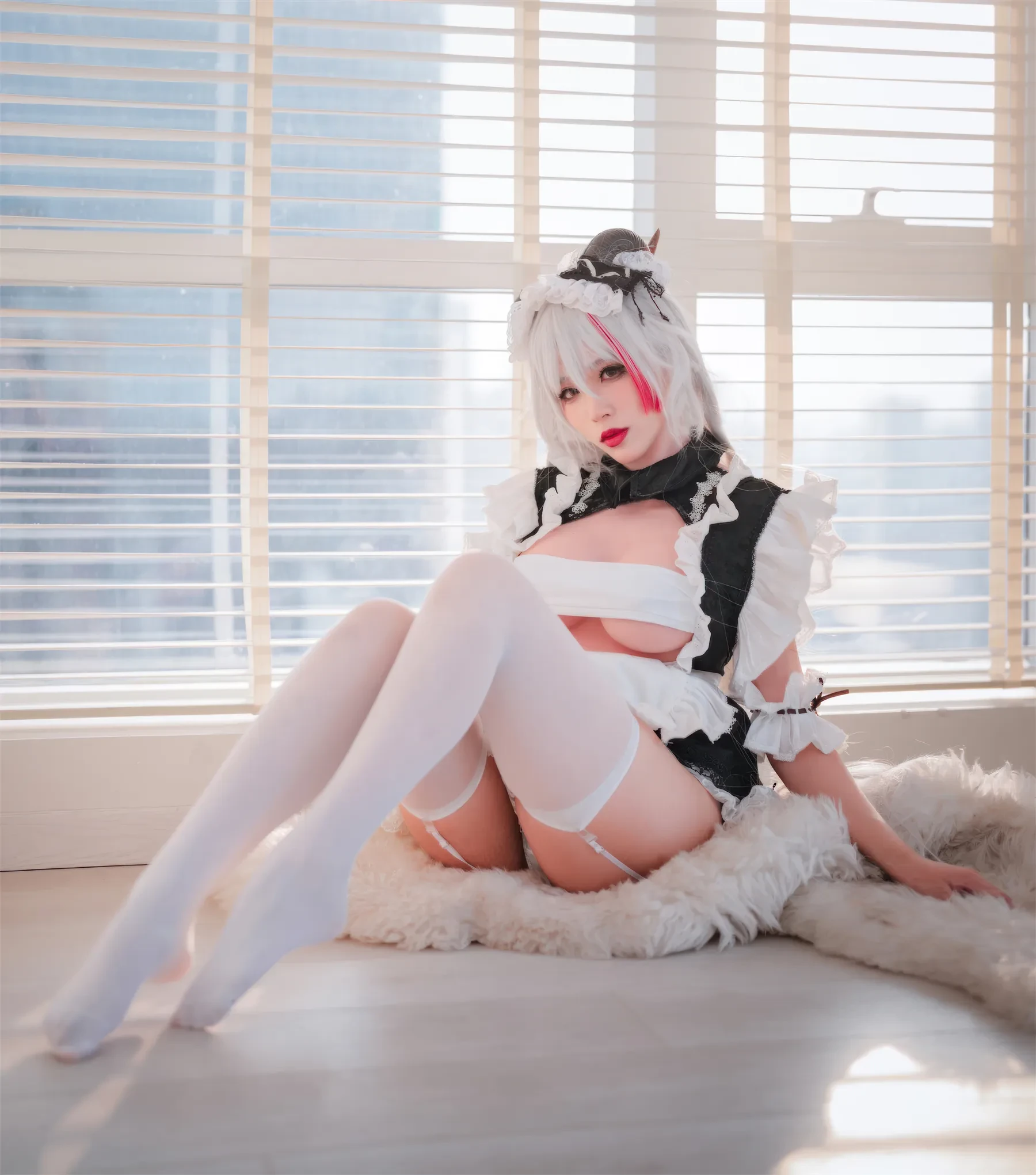轩萧学姐 – 碧蓝航线 埃吉尔女仆 Cosplay-第3张