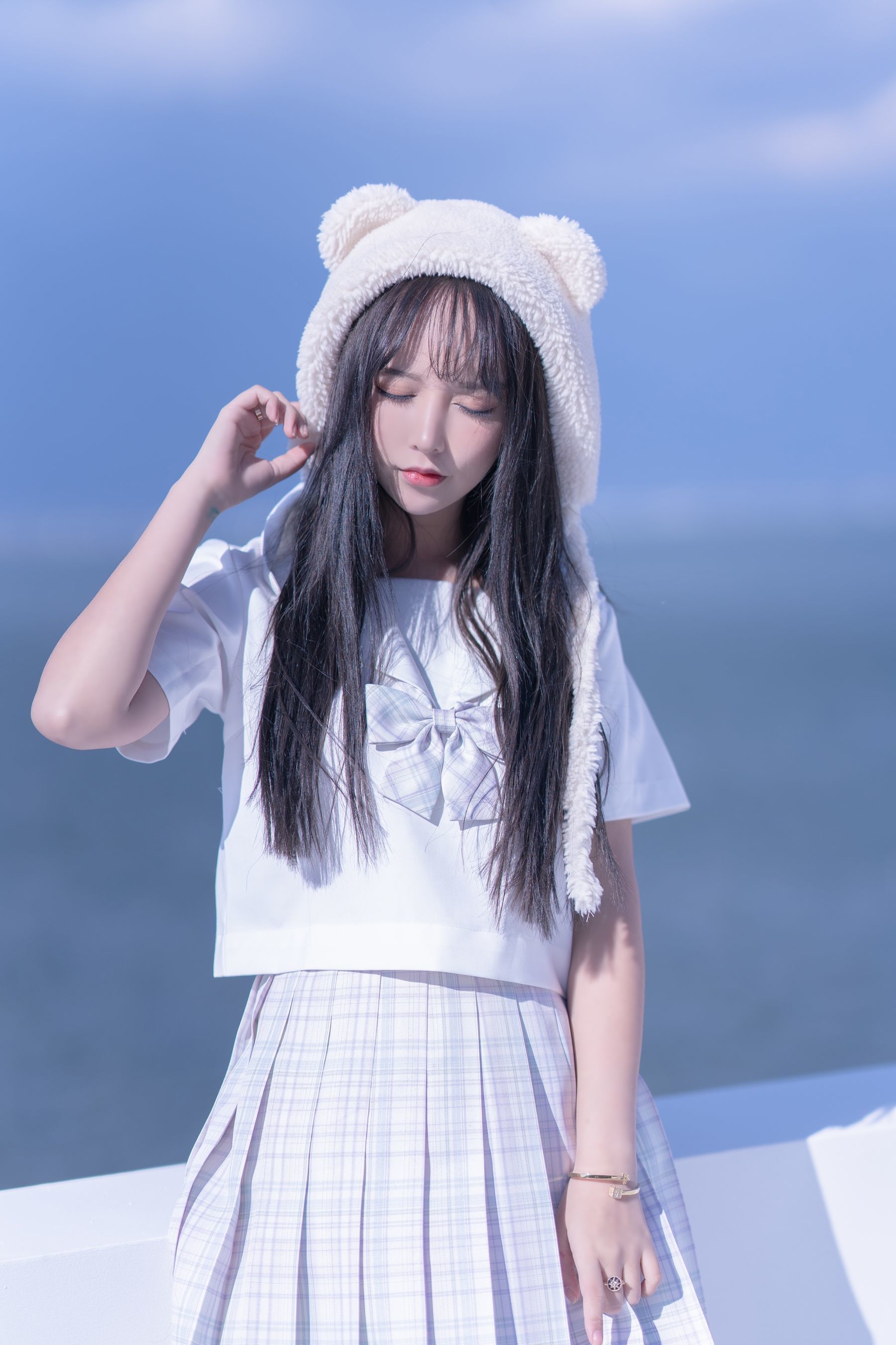 斗鱼米线线sama写真 JK萌妹 Cosplay-第3张