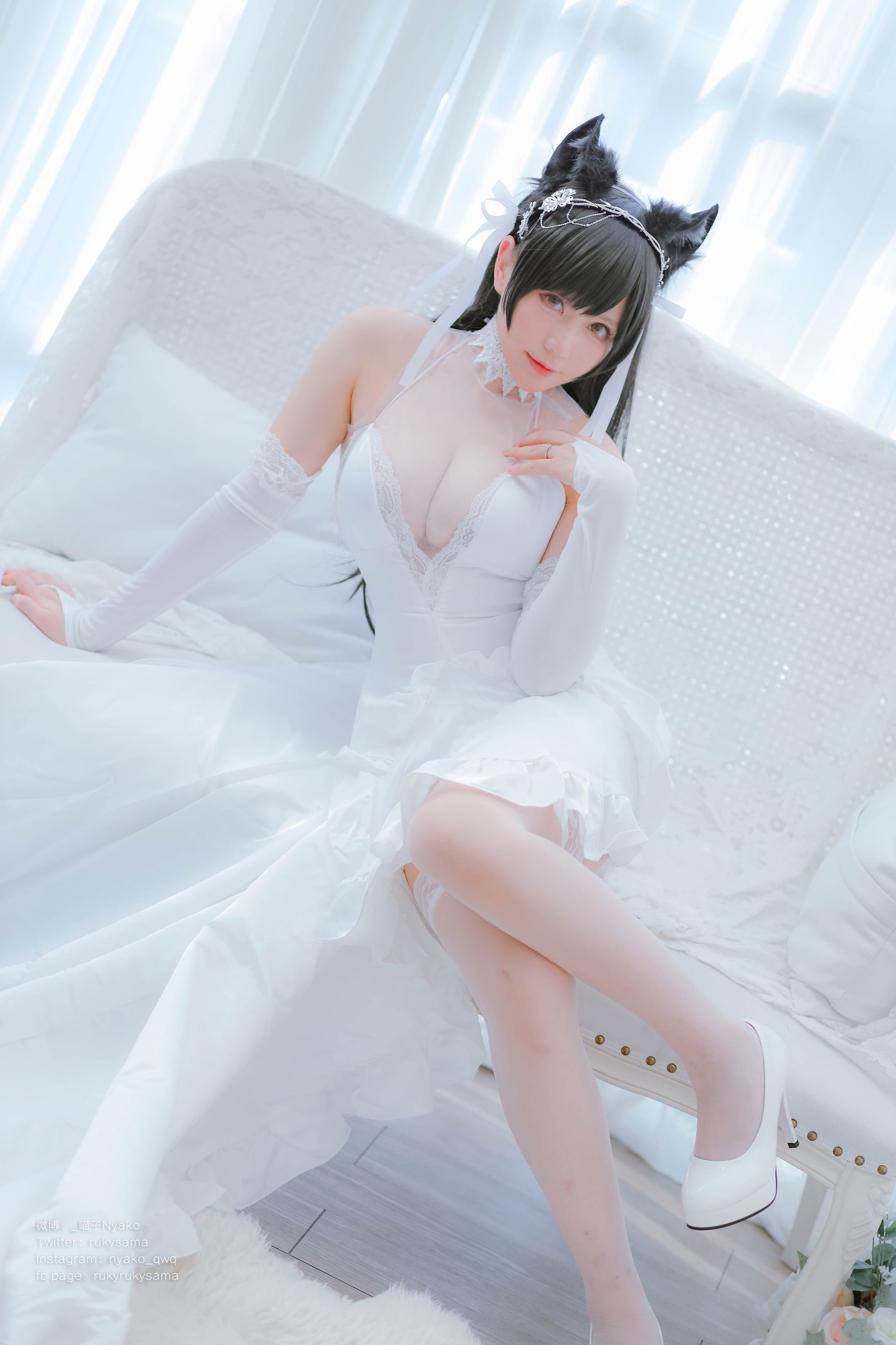 萌妹子Nyako喵子 – 爱宕婚纱 Cosplay-第8张