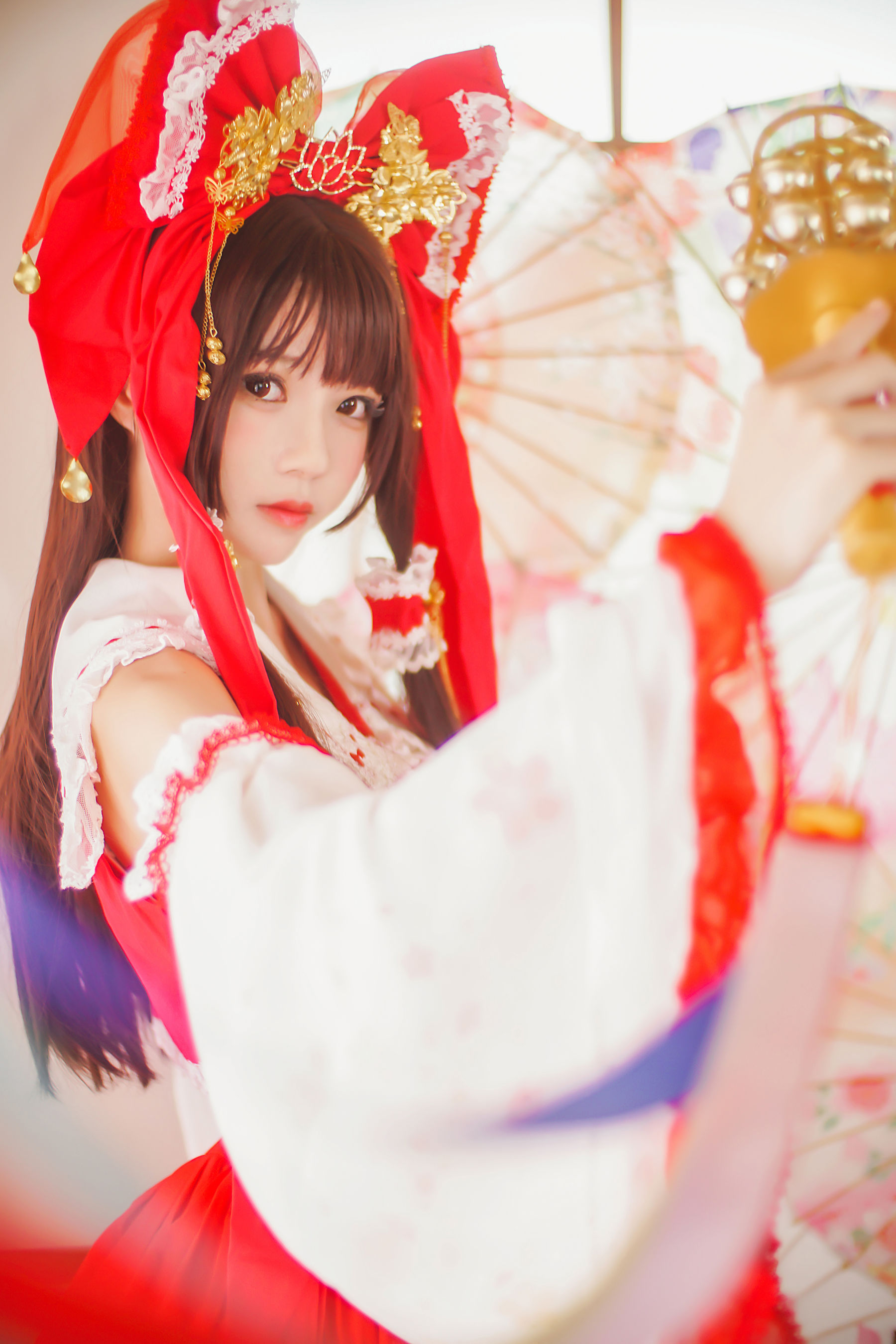 [萝莉COS] 桜桃喵《灵梦 新年快乐》 Cosplay-第34张