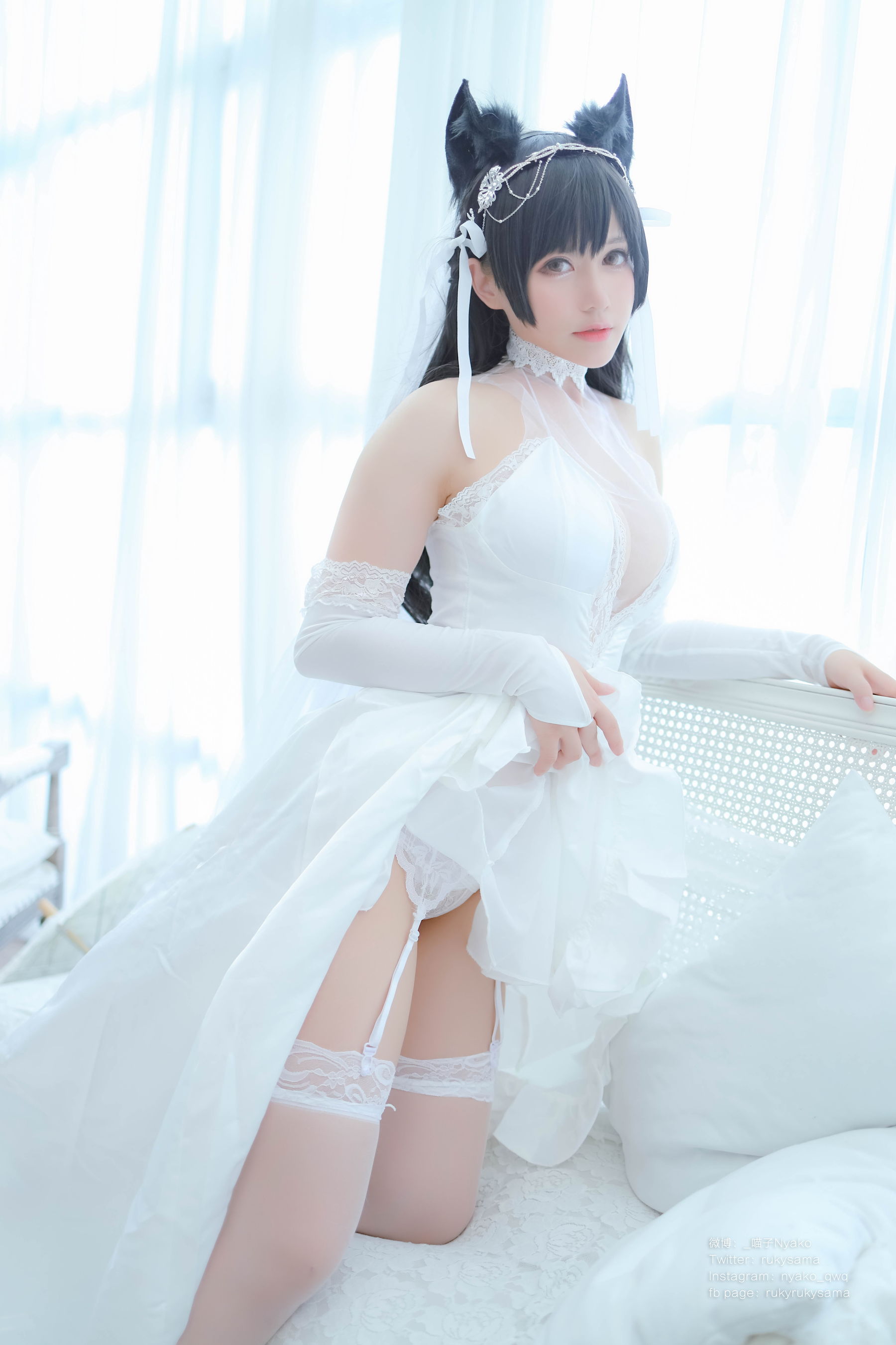 萌妹子Nyako喵子 – 爱宕婚纱 Cosplay-第5张