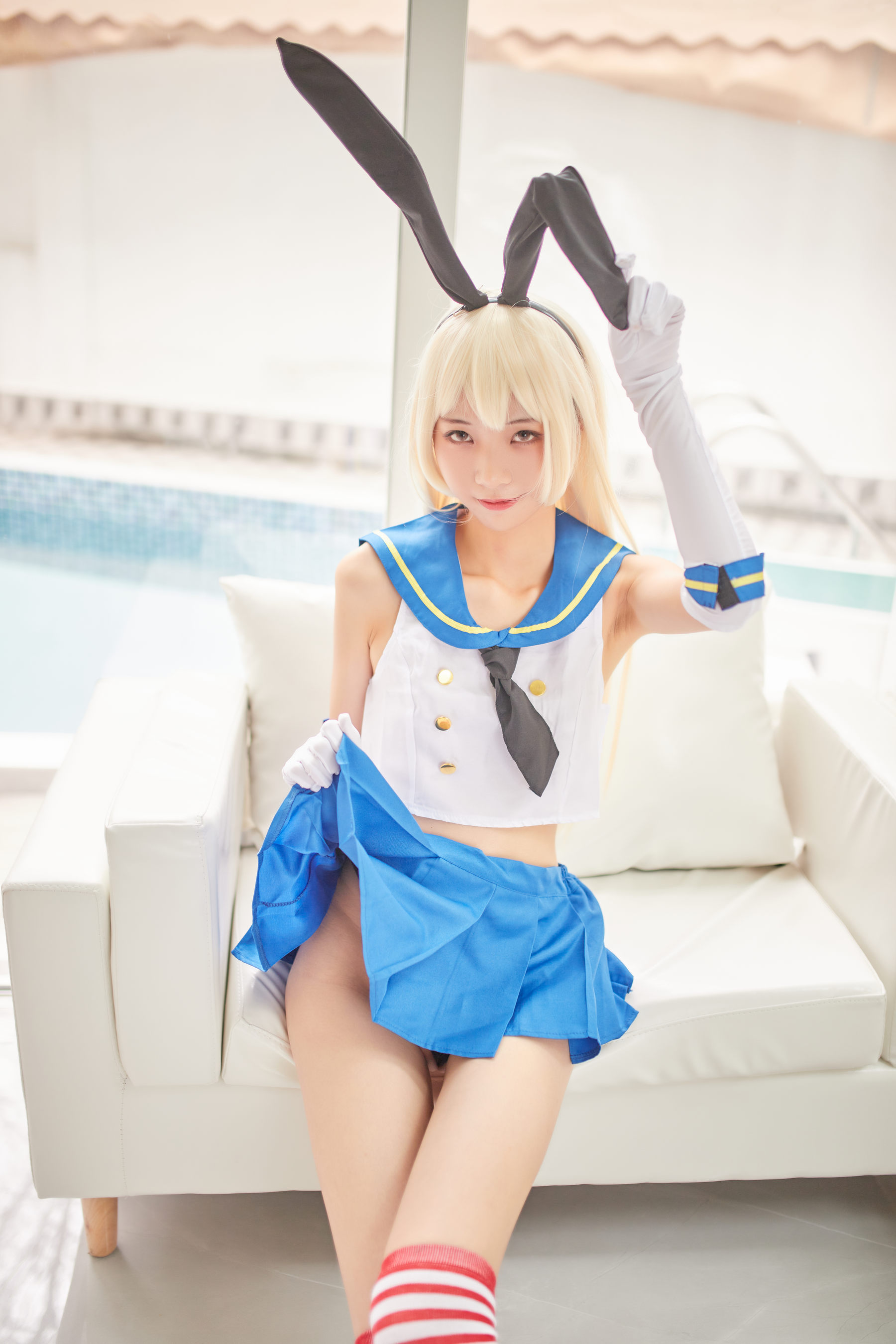 清纯妹子西瓜 – 舰队少女 兔女郎 Cosplay-第13张