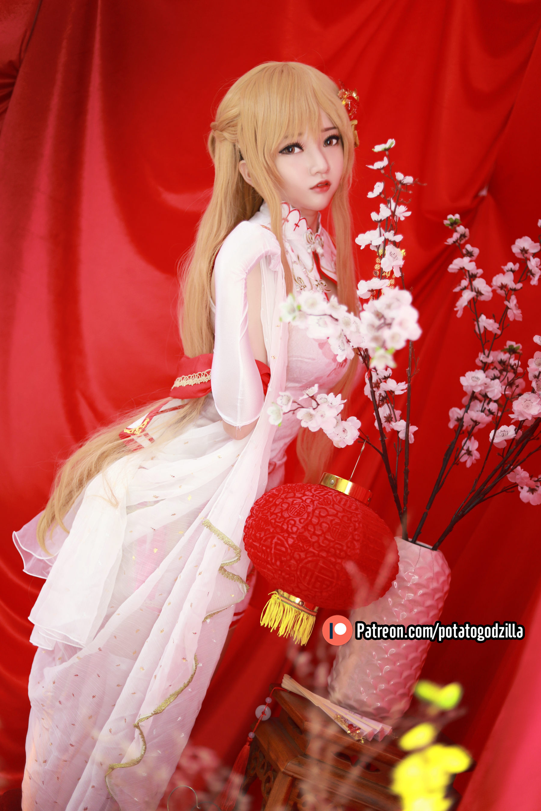 Potato Godzilla – Asuna Yuuki Qipao Cosplay-第6张