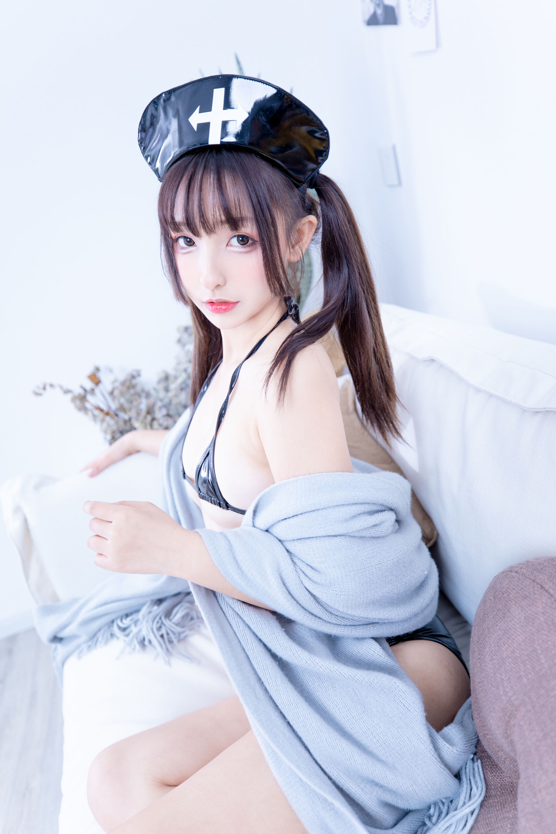 萝莉神楽板真冬 暗黑护士 空気なし Cosplay-第115张