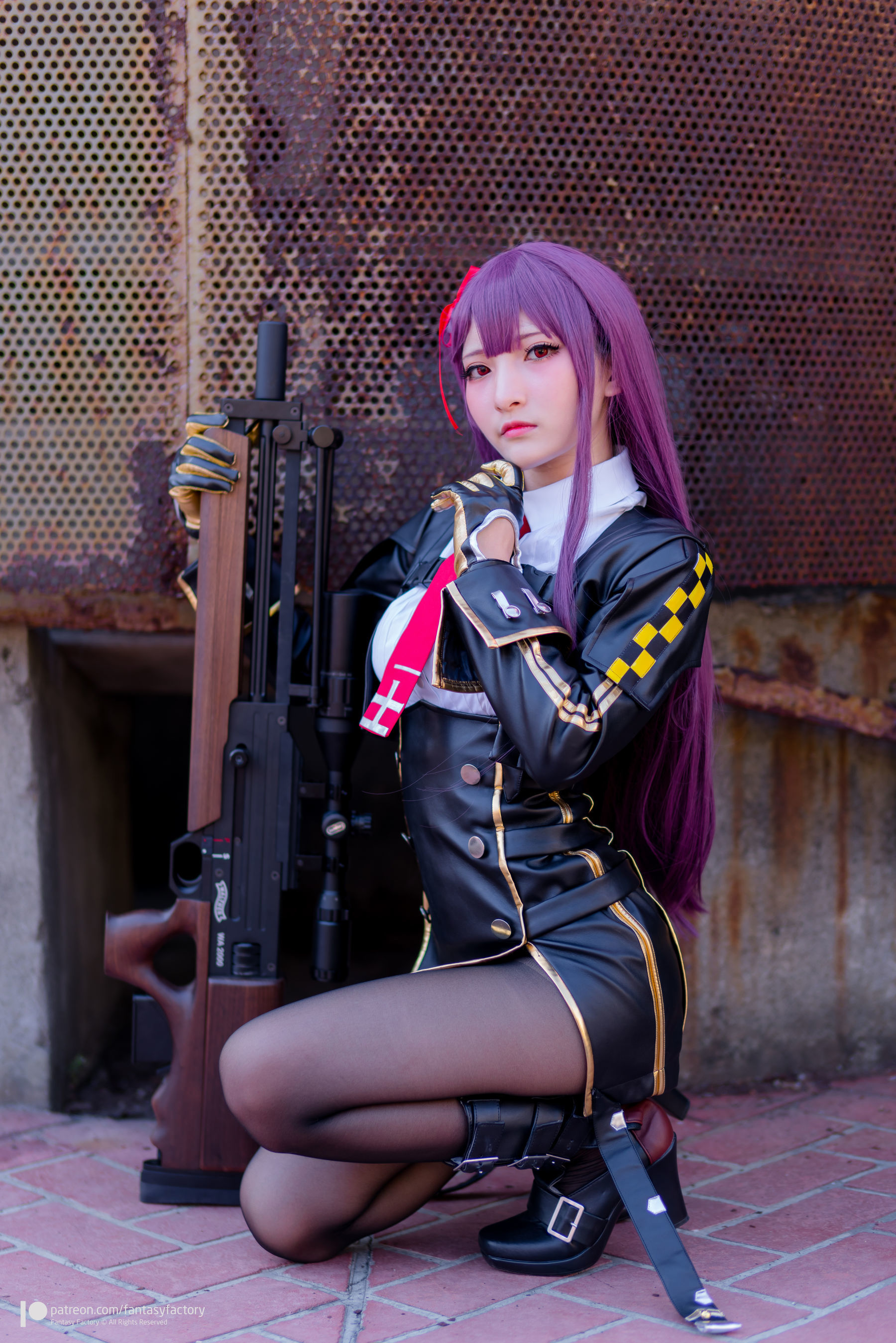 [Fantasy Factory] 小丁Cosplay – 黑丝 黑胶 女杀手 Cosplay-第5张