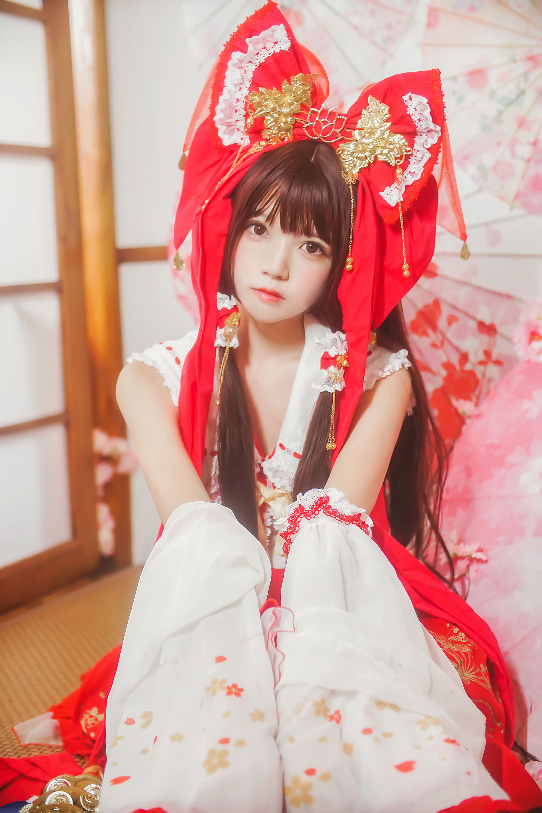 [萝莉COS] 桜桃喵《灵梦 新年快乐》 Cosplay-第13张