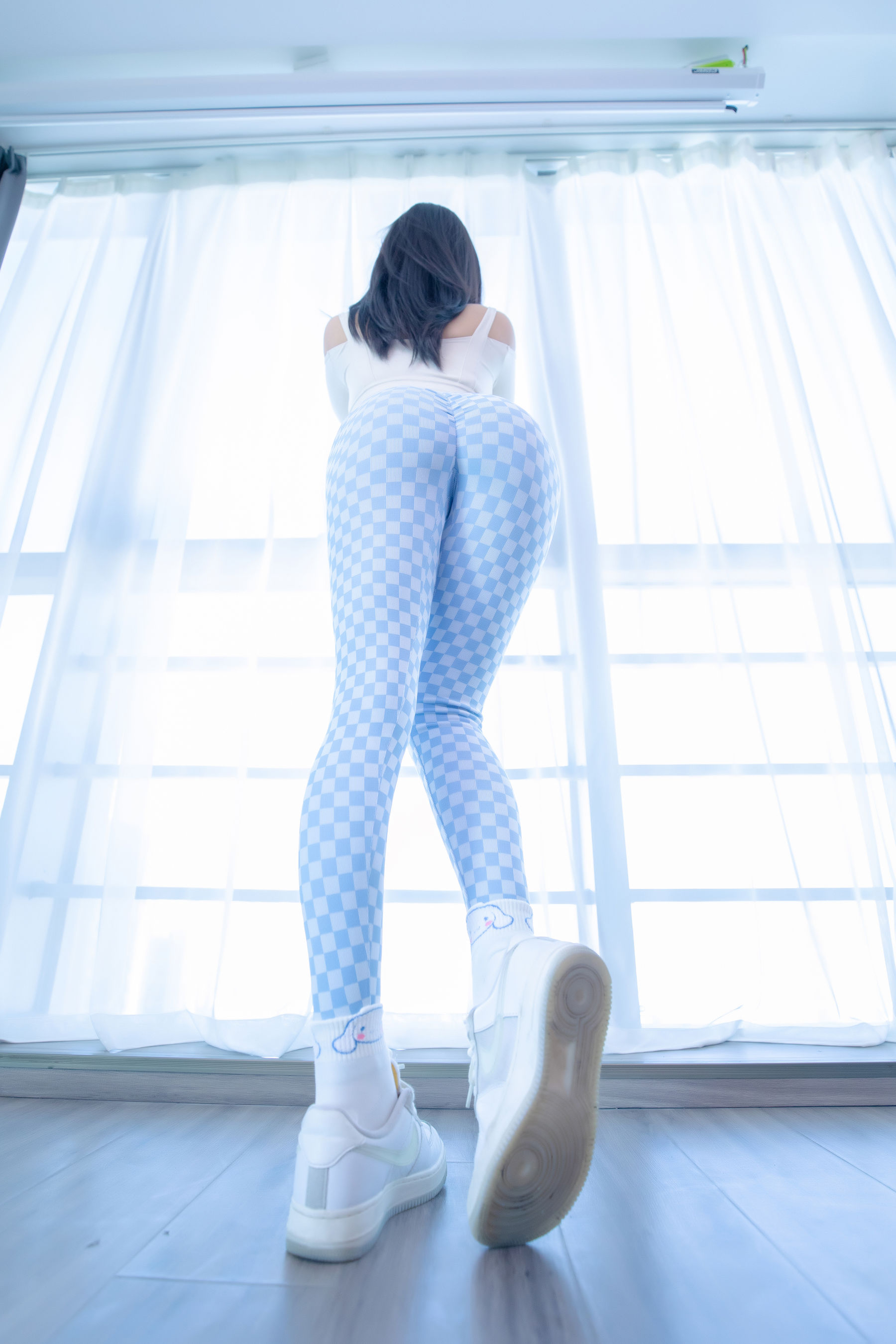 萝莉神楽板真冬 – 蓝白格 Cosplay-第25张