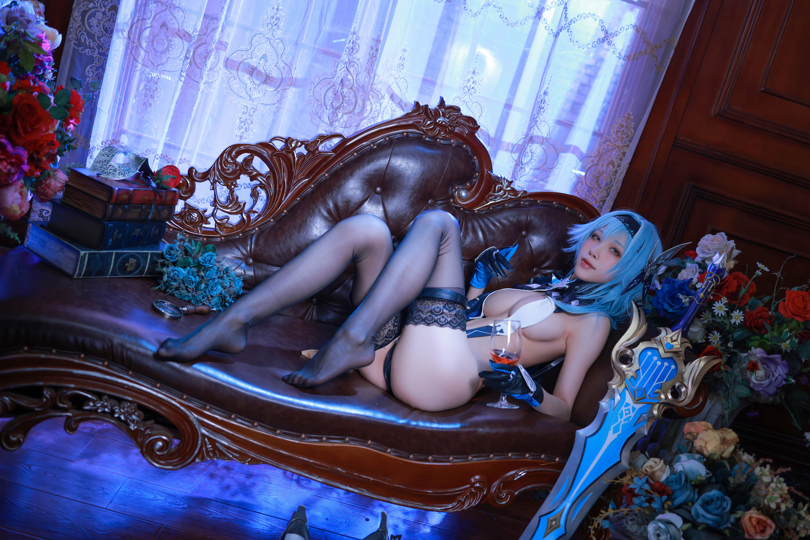 动漫博主水淼aqua – 原神优菈 内衣 Cosplay-第5张