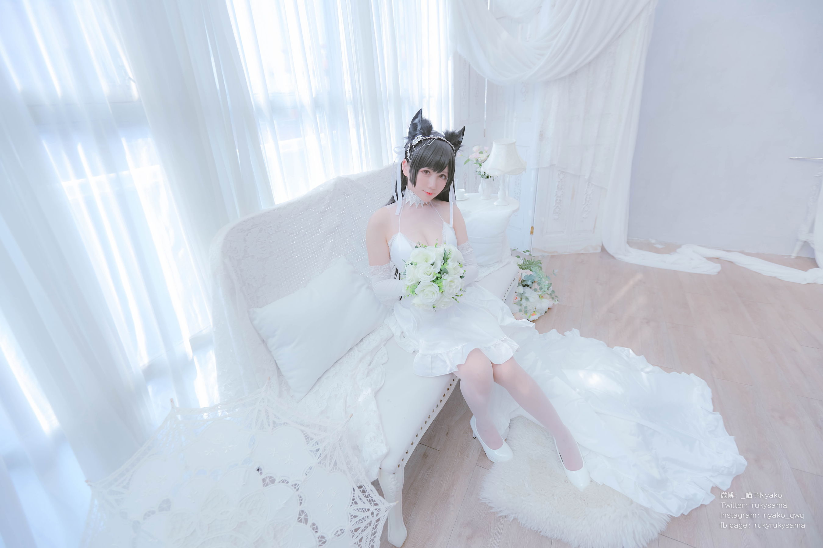萌妹子Nyako喵子 – 爱宕婚纱 Cosplay-第59张
