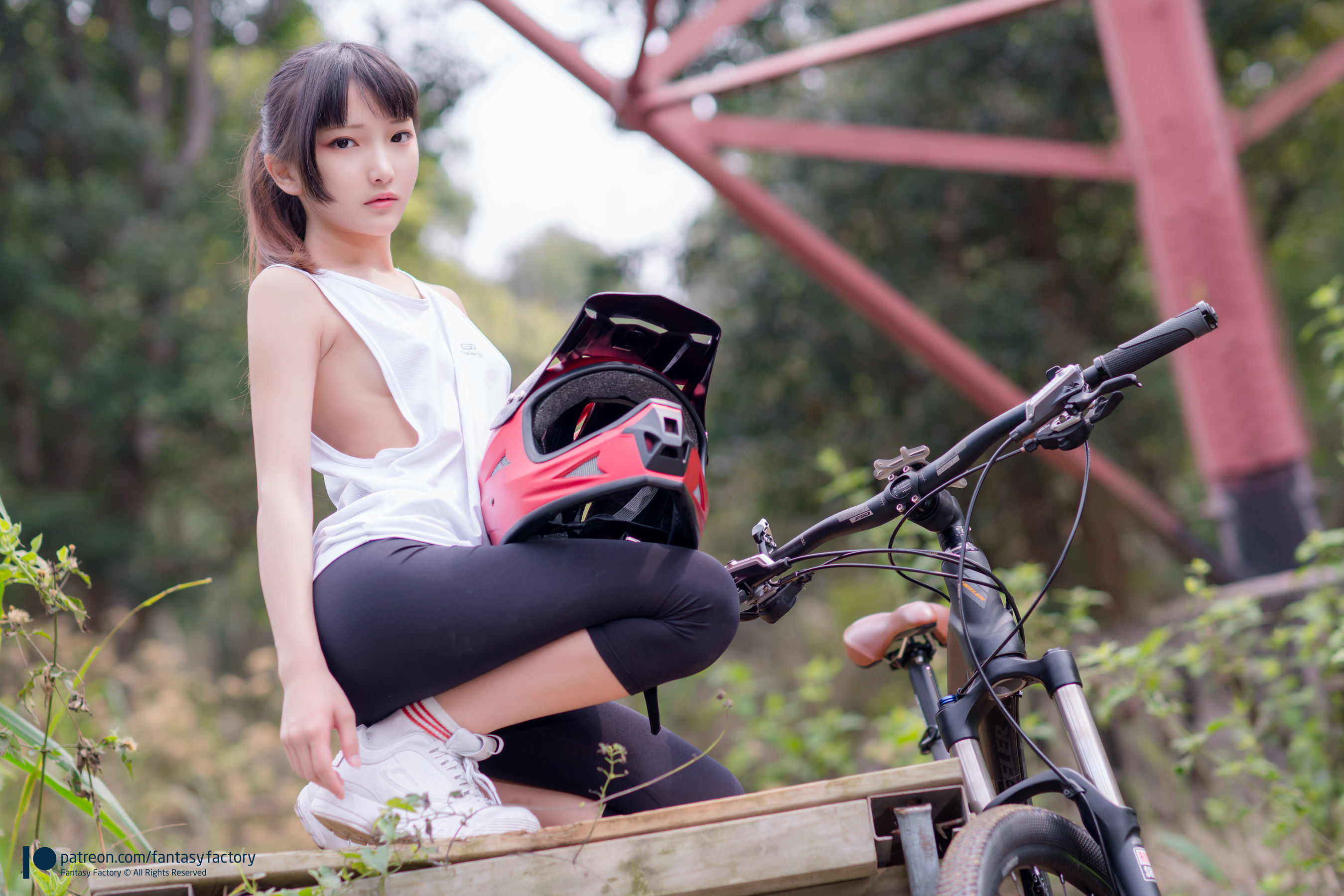 [Fantasy Factory] 小丁Cosplay – 单车少女 黑胶 情趣网衫 Cosplay-第97张