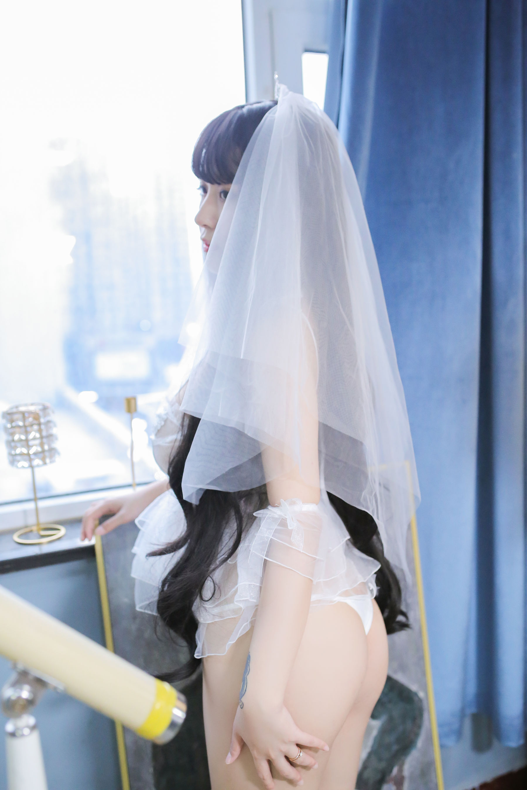 巨乳猫九酱Sakura – 长发婚纱 Cosplay-第40张
