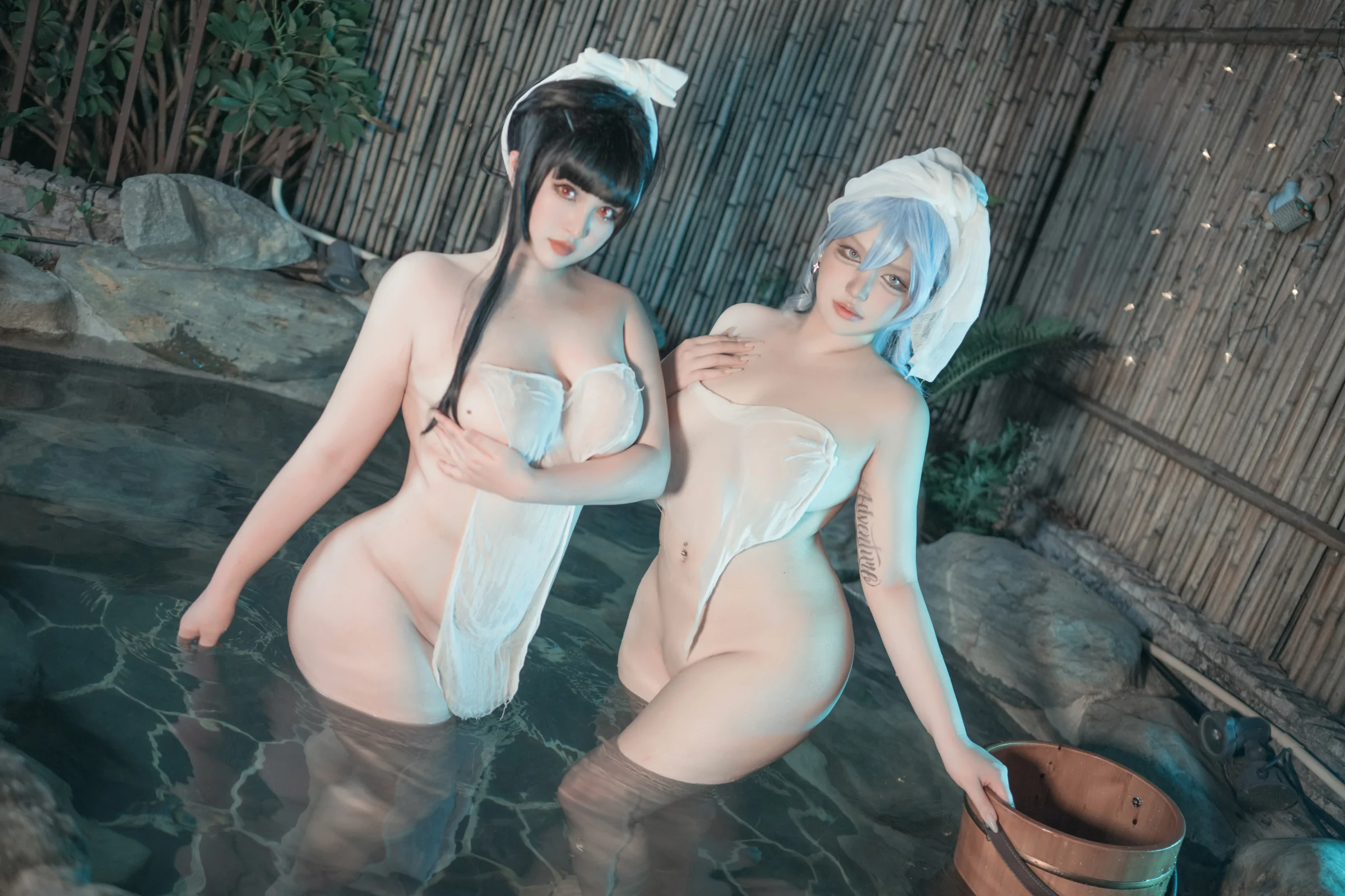 夏鸽鸽不想起床上杉绘黎落滢妹 – 温泉假日 Cosplay-第26张