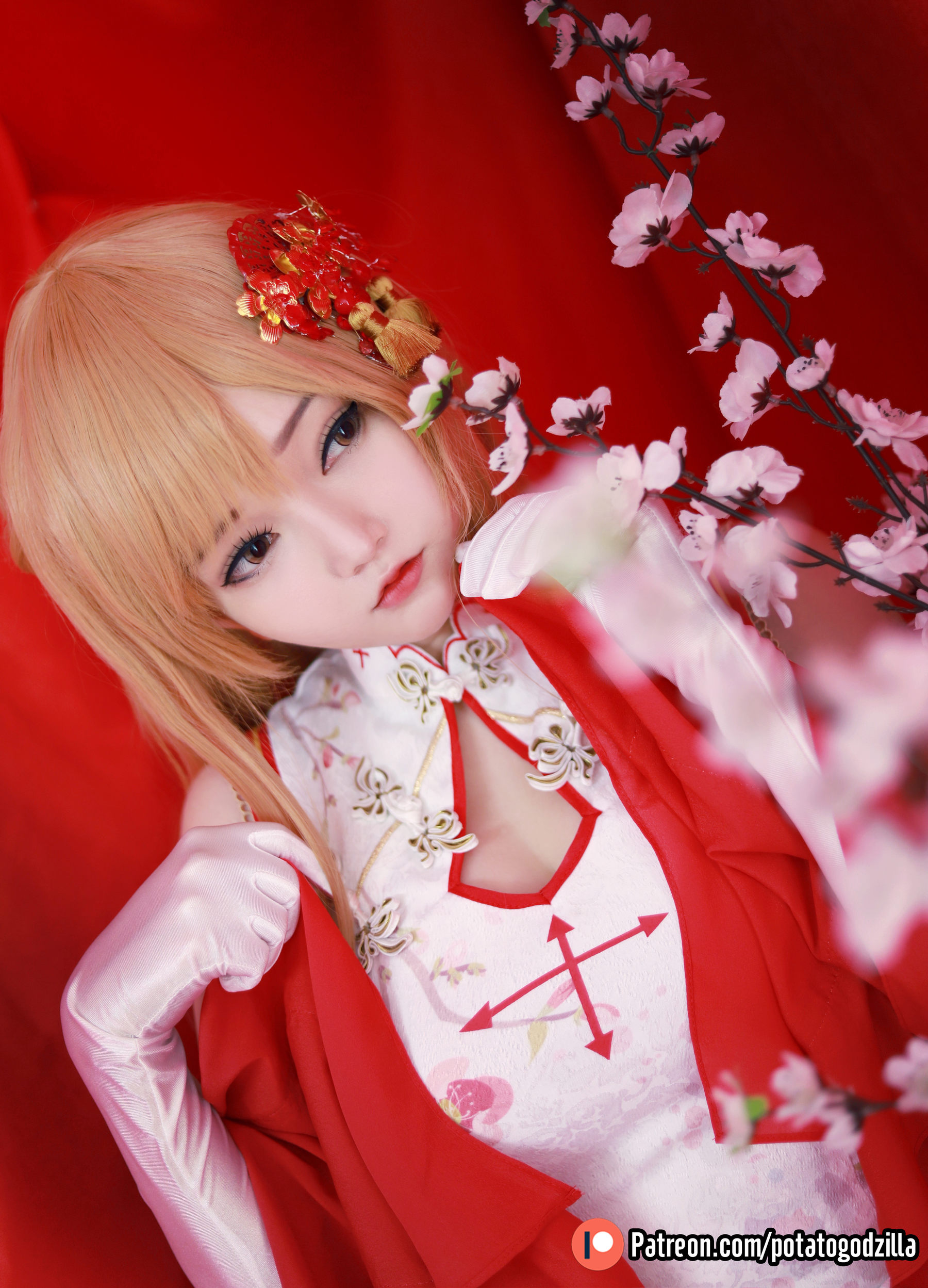 Potato Godzilla – Asuna Yuuki Qipao Cosplay-第53张