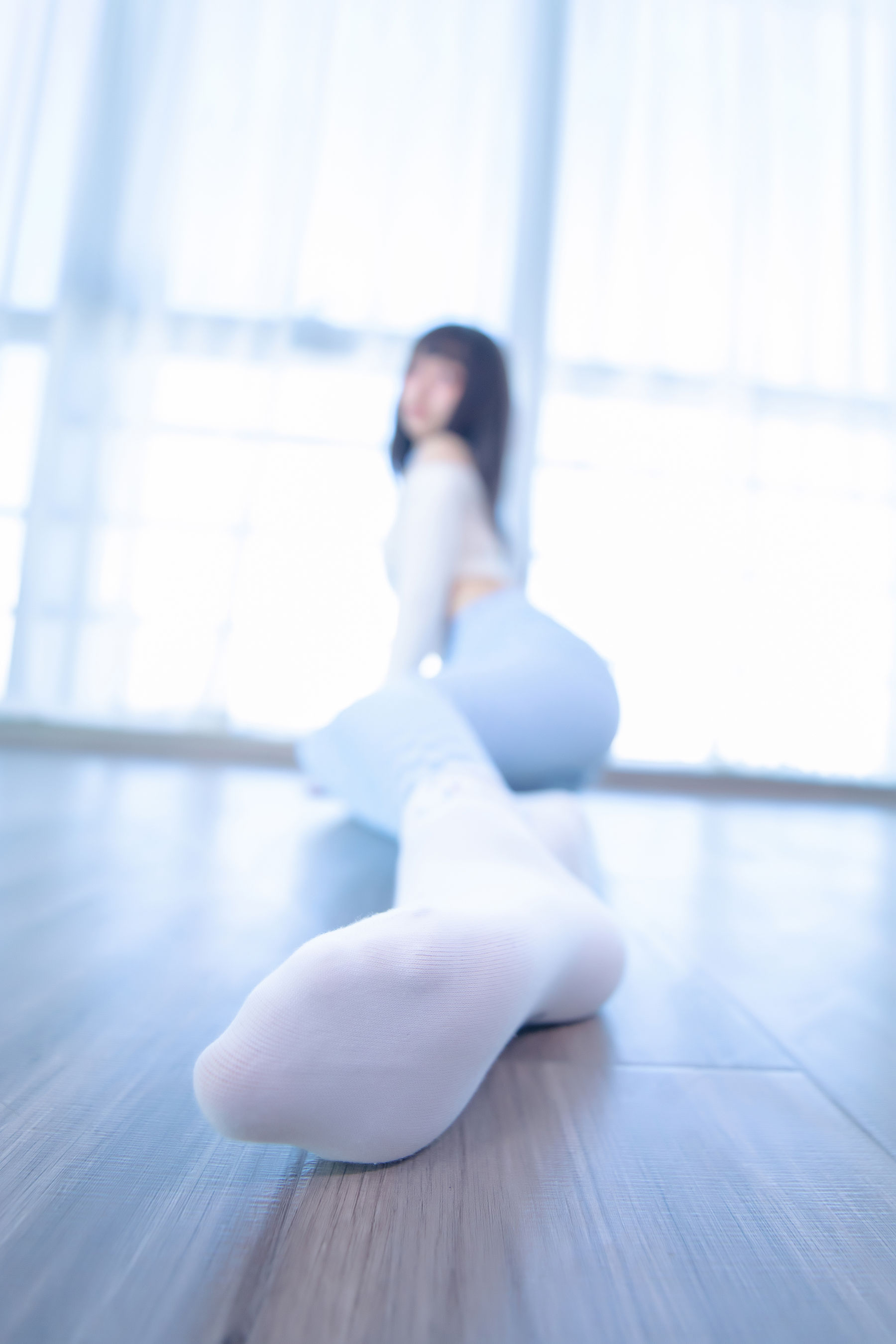 萝莉神楽板真冬 – 蓝白格 Cosplay-第3张