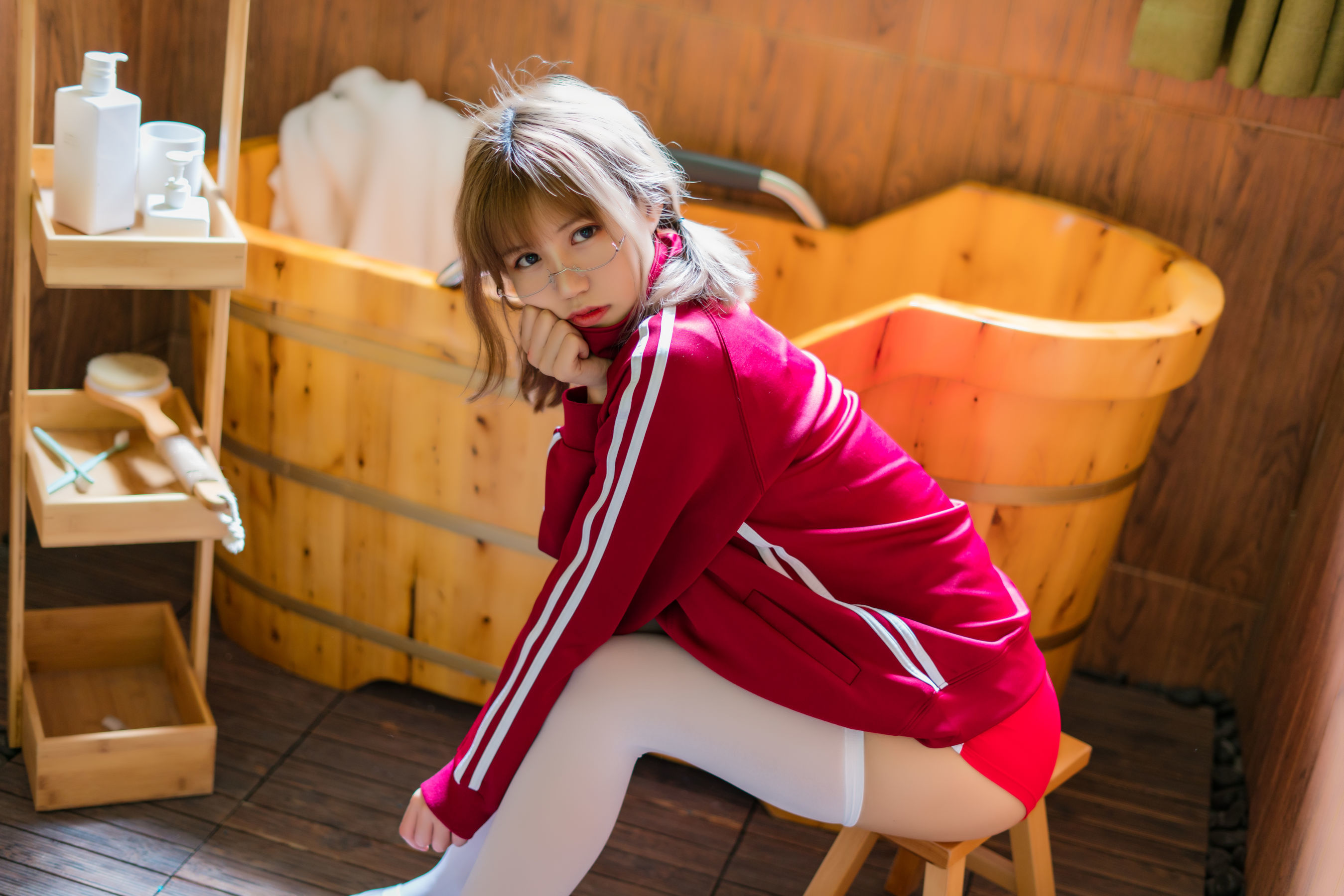 动漫博主小仓千代w – 红色体操服 Cosplay-第4张